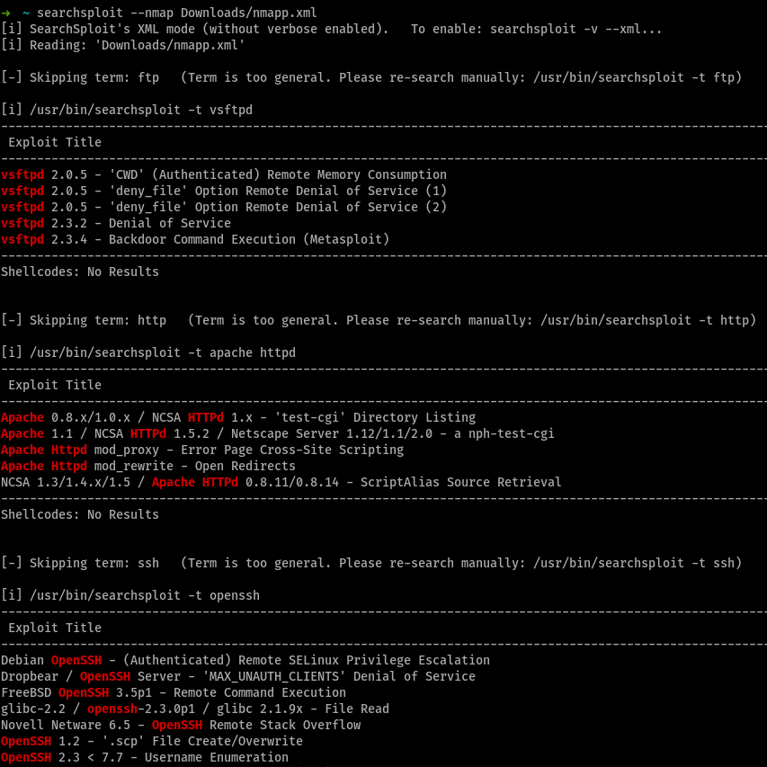 searchsploitXnmap